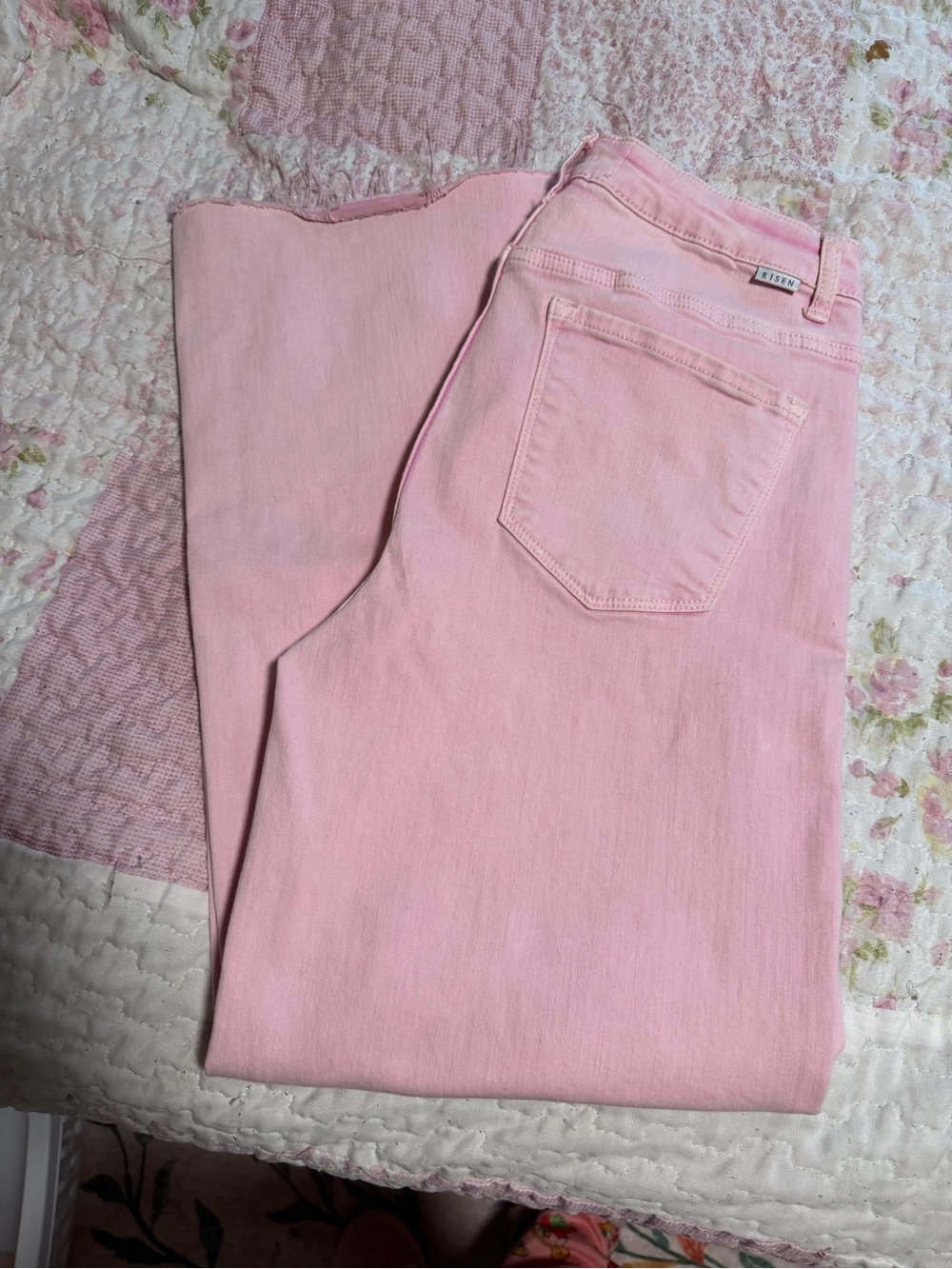 High-Rise Pink Wide Leg Jeans - Women
